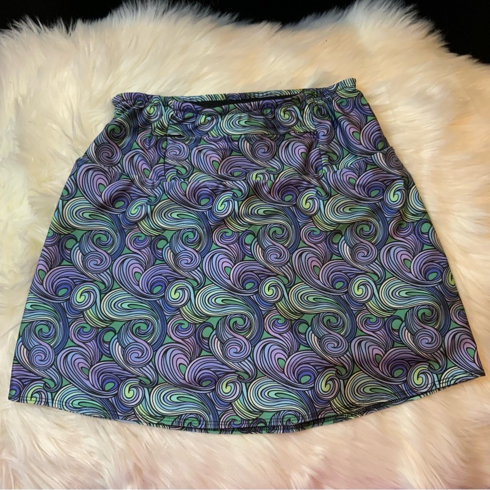 Sparkle Skirts (Boulder Athletic) Purple Green Blue Swirl Running Skirt